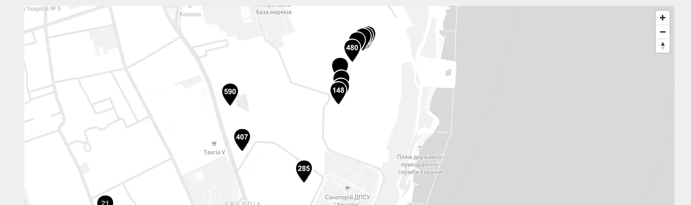 Map of all apartments in Odesa