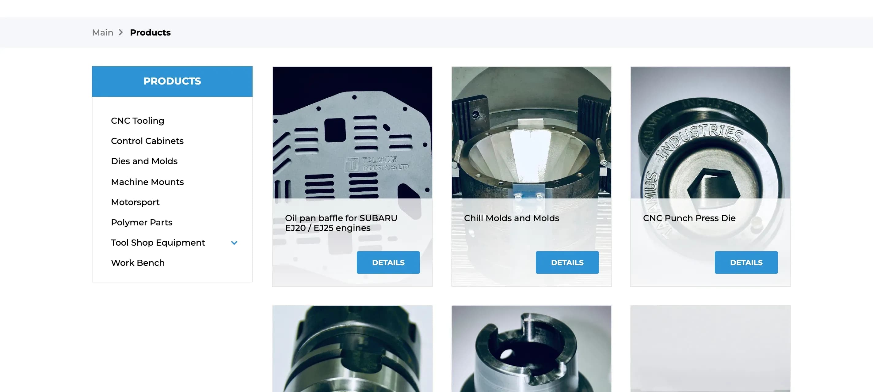 Product catalogue with categories